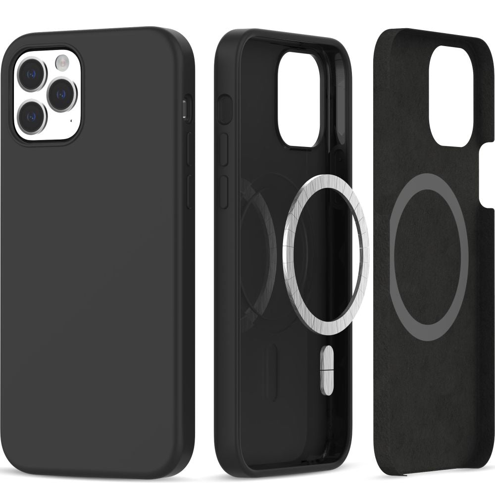 OVITEK TECH-PROTECT SILIKON MAGSAFE IPHONE IPHONE 12 / 12 PRO ČRNA