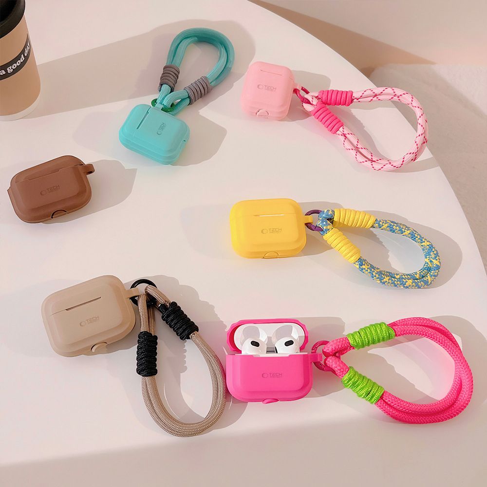 OVITEK TECH-PROTECT SILIKONSKA VRVICA APPLE AIRPODS PRO 1 / 2 ČOKOLADNO RJAVA