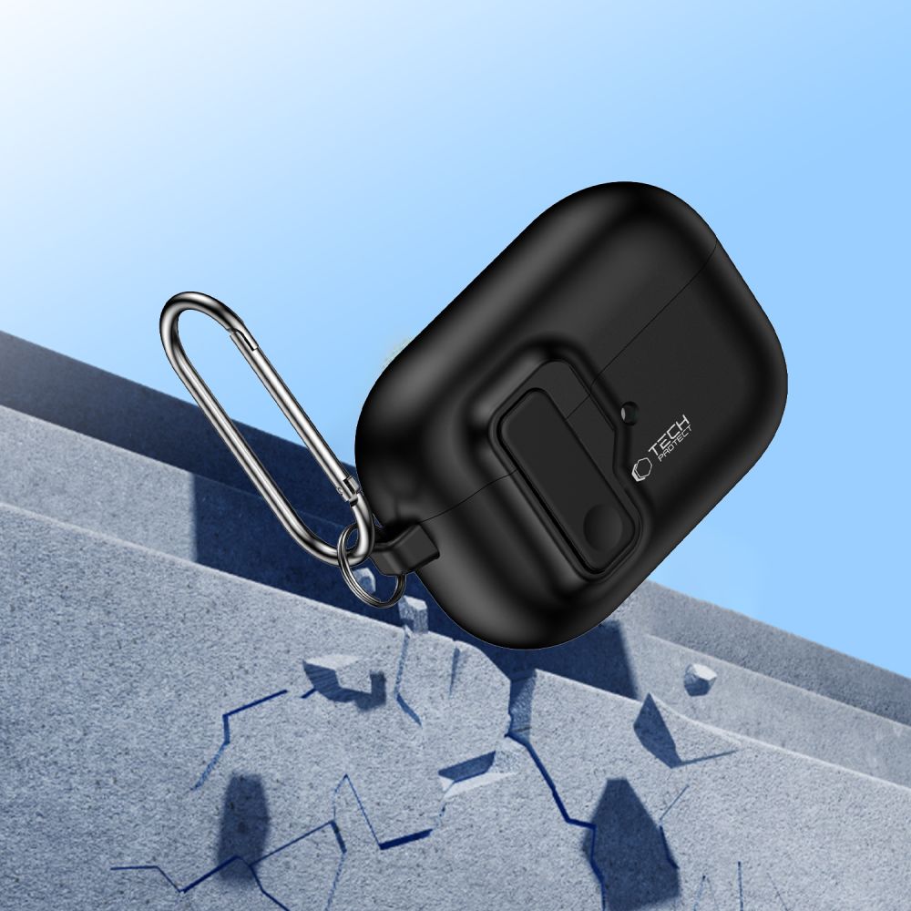 OVITEK TECH-PROTECT SLIM HOOK APPLE AIRPODS PRO 1 / 2 ČRNA