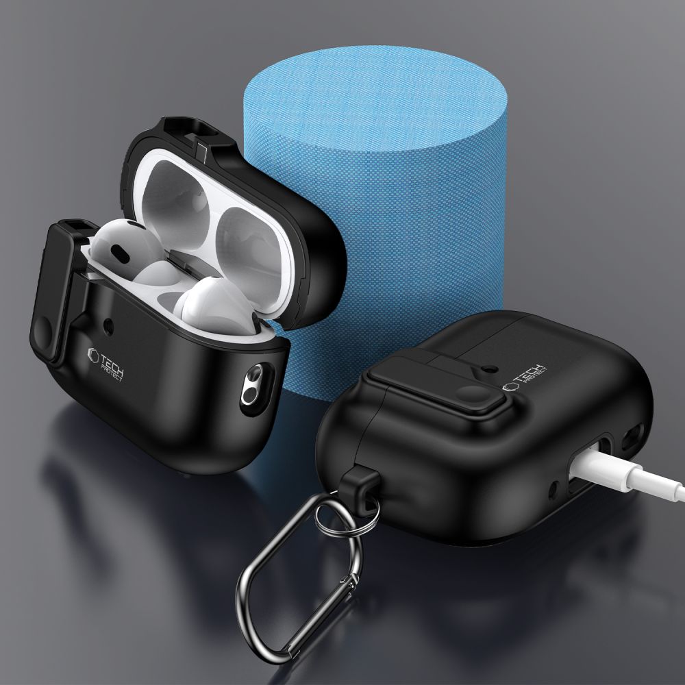 OVITEK TECH-PROTECT SLIM HOOK APPLE AIRPODS PRO 1 / 2 ČRNA
