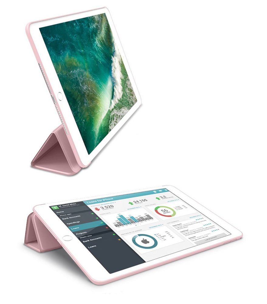 OVITEK / KOVČEK ZA IPAD 9.7 5 / 6 / 2017-2018 TECH-PROTECT SMARTCASE ROZA ZLATA