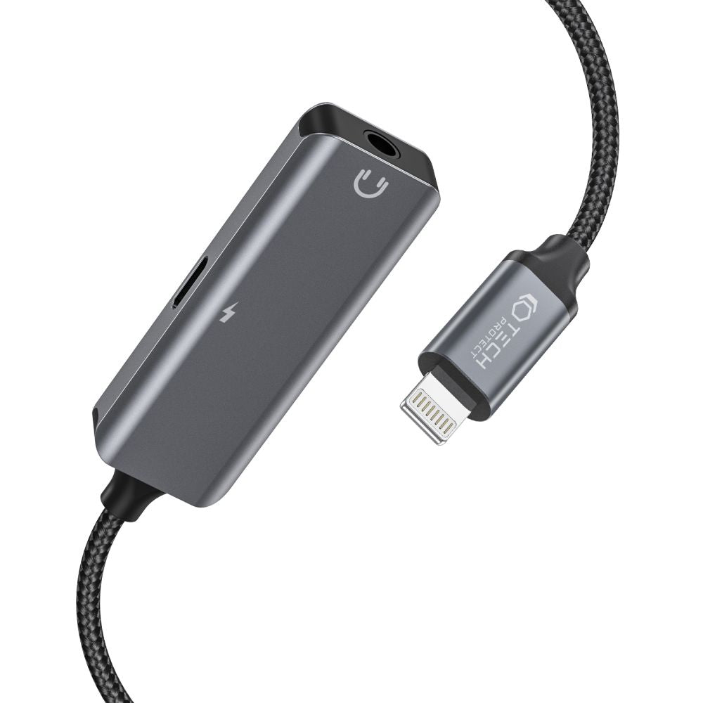  TECH-PROTECT ULTRABOOST ADAPTER LIGHTNING TO MINI JACK 3.5MM &amp; LIGHTNING ČRNA