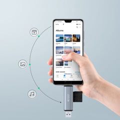 ČITALNIK KARTIC TECH-PROTECT ULTRABOOST ČITALNIK SD IN MICRO SD SIVI