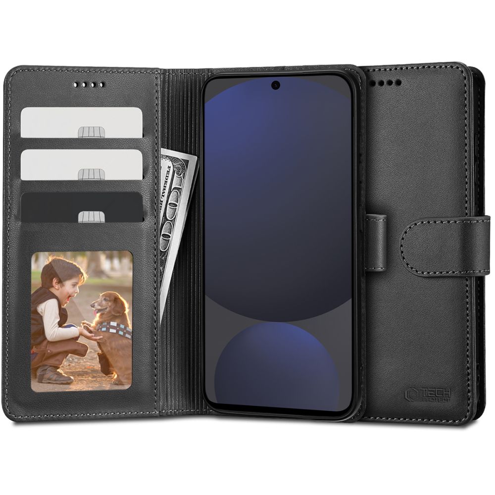 OVITEK TECH-PROTECT WALLET GALAXY S24 FE ČRN.
