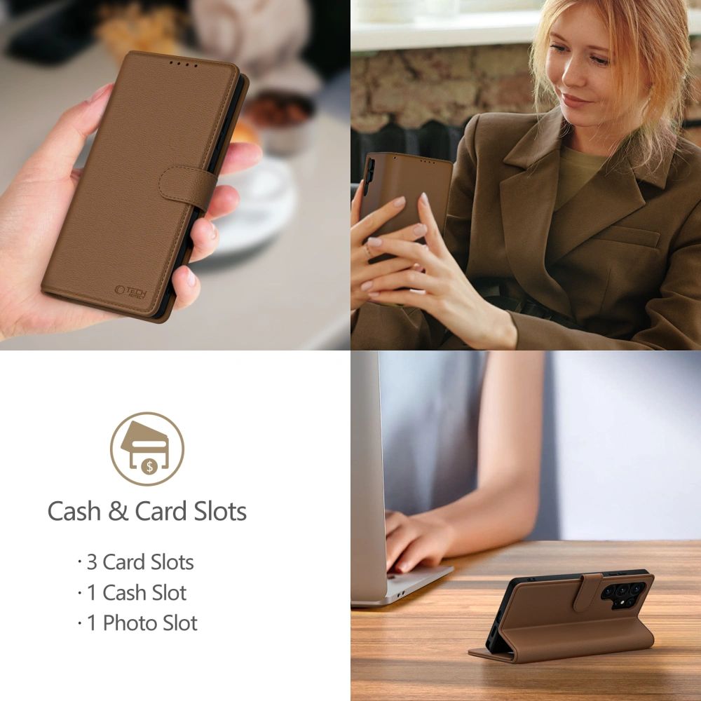OVITEK TECH-PROTECT WALLET IPHONE 16E RJAVA