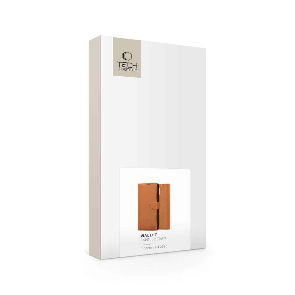 OVITEK TECH-PROTECT WALLET IPHONE 16E SADDLE BROWN