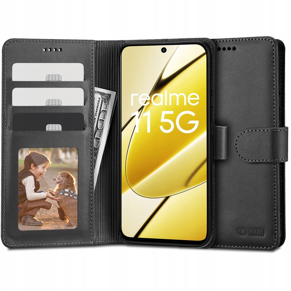 OVITEK ZA KNJIGE TECH-PROTECT WALLET REALME 11 5G ČRN