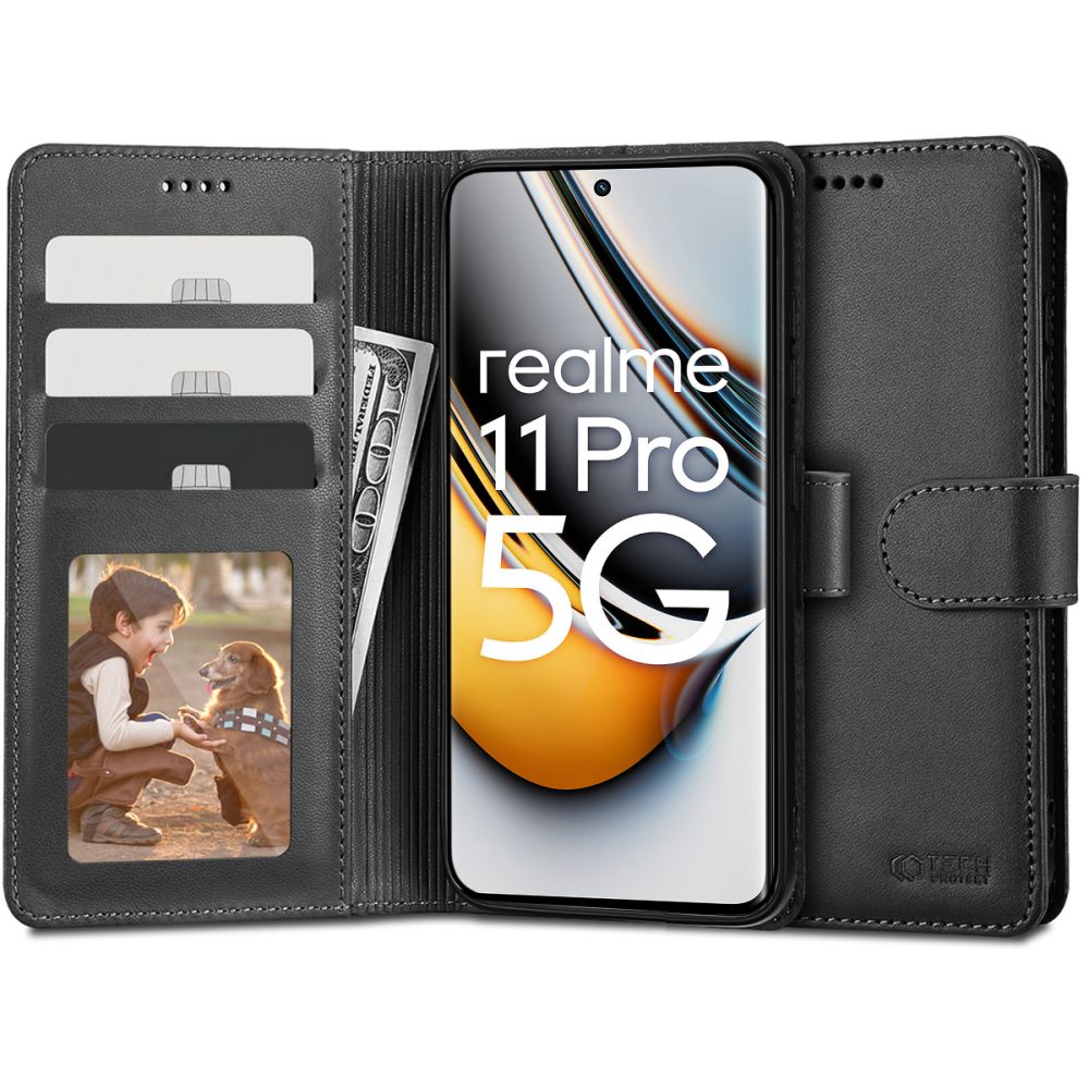 OVITEK ZA KNJIGE TECH-PROTECT WALLET REALME 11 PRO 5G / 11 PRO+ PLUS 5G ČRNÝ