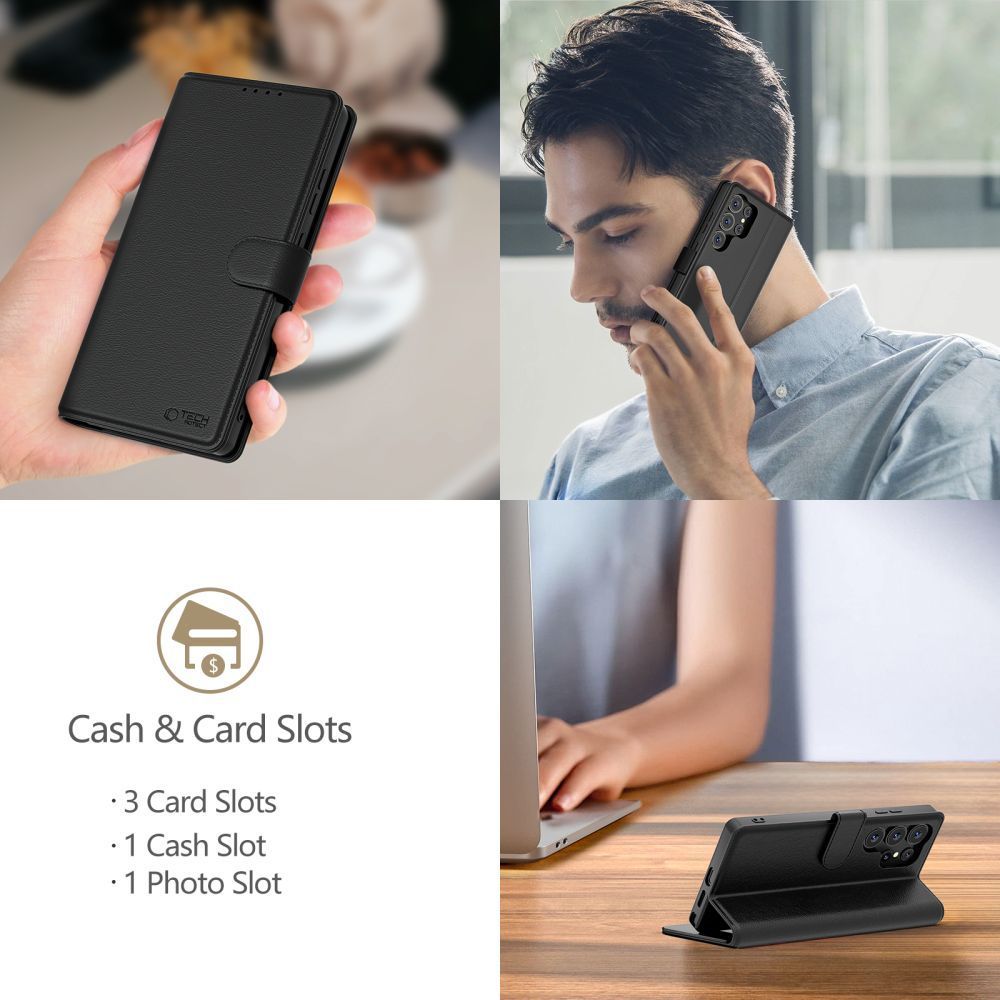 OVITEK TECH-PROTECT WALLET REALME 14 PRO+ PLUS 5G MATTE BLACK
