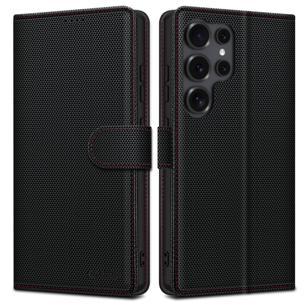 OVITEK TECH-PROTECT WALLET RS GALAXY S25 ULTRA ČRNA/RDEČA